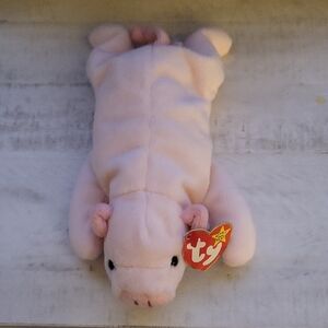Ty Beanie Baby "Squealer" Blush Pink Pig Stuffed Animal